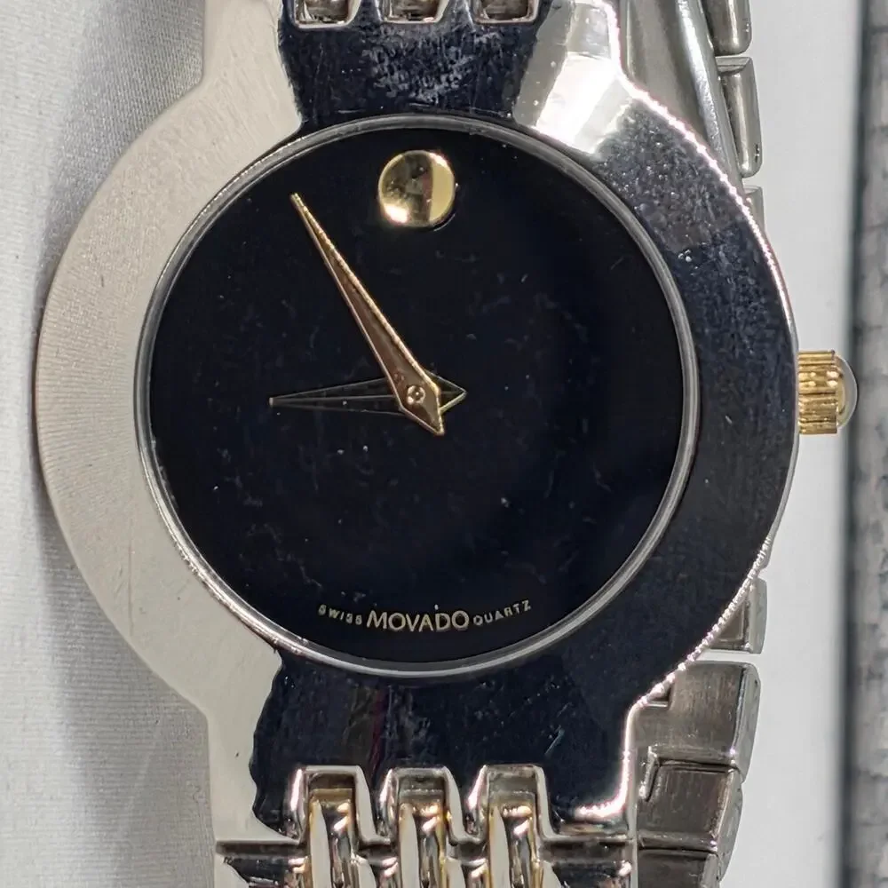 MOVADO MUSEUM TWO‑TONE QUARTZ WATCH – VINTAGE 90'S – 34MM – SAPPHIRE CRYSTAL - Picture 13 of 13